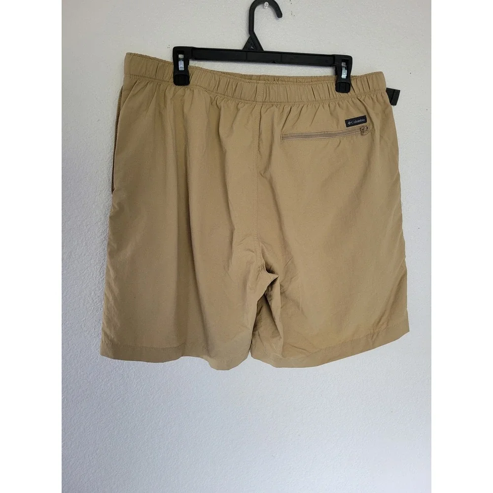 Columbia Mens Tan Hiking Shorts Integrated Belt Mesh Liner Size L Active Wear #1